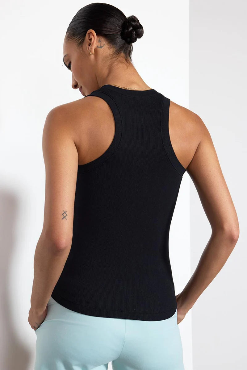 MPG Composure Ribbed Tank Top Black