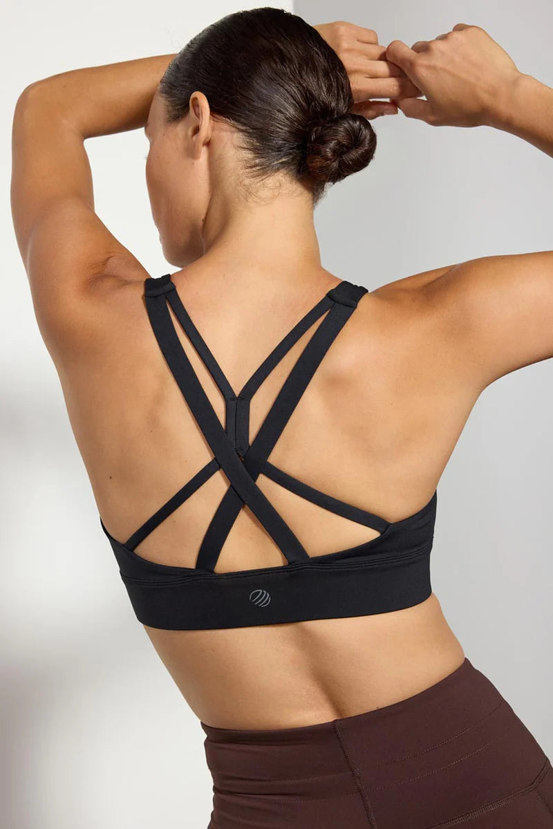 MPG Vital Multi Strap Medium Support Sports Bra Black