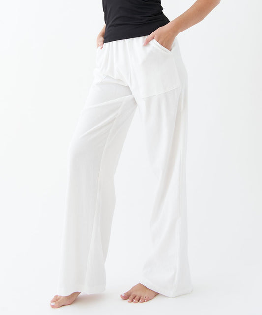 SK BAMBOO LINEN PANTS White