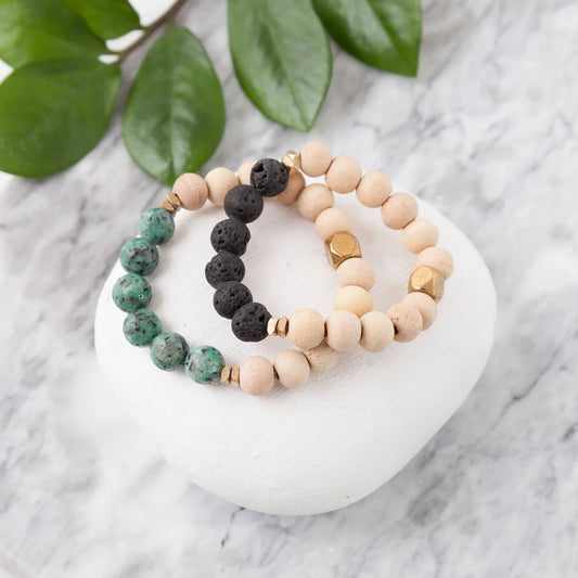 BA Wood Beaded Bracelet