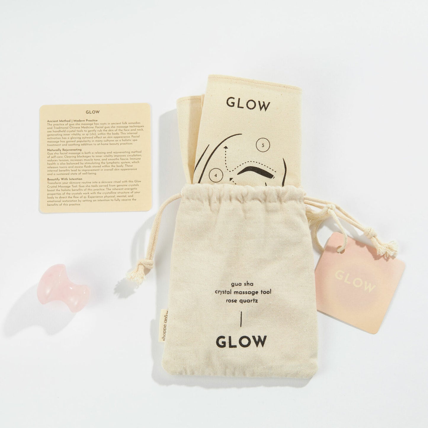 GEO GLOW Gua Sha Crystal Massage Tool