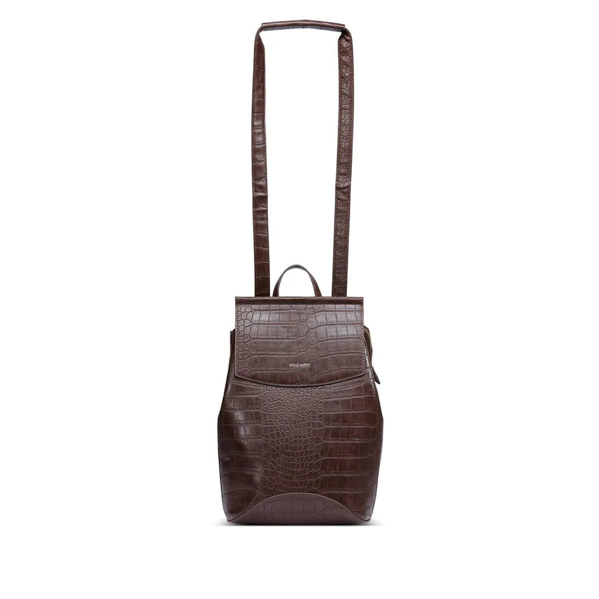 PM KIM BACKPACK BROWN MOCK CROC