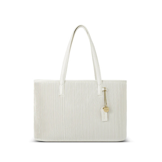 PM SADIE TOTE COCONUTCREAM PLEATED