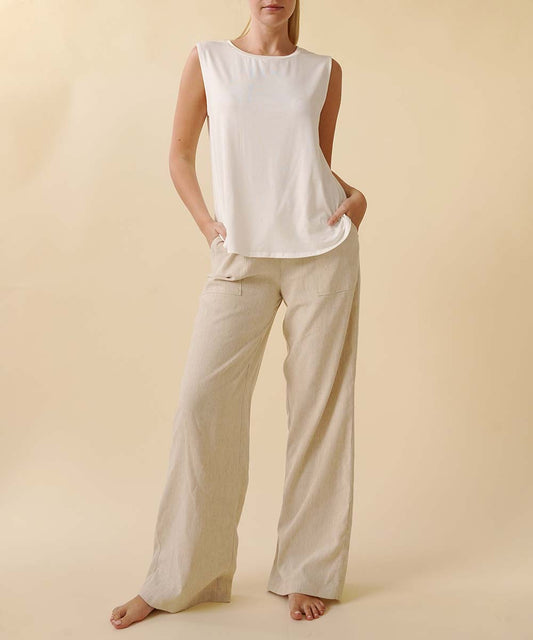 SK BAMBOO LINEN PANTS Natural