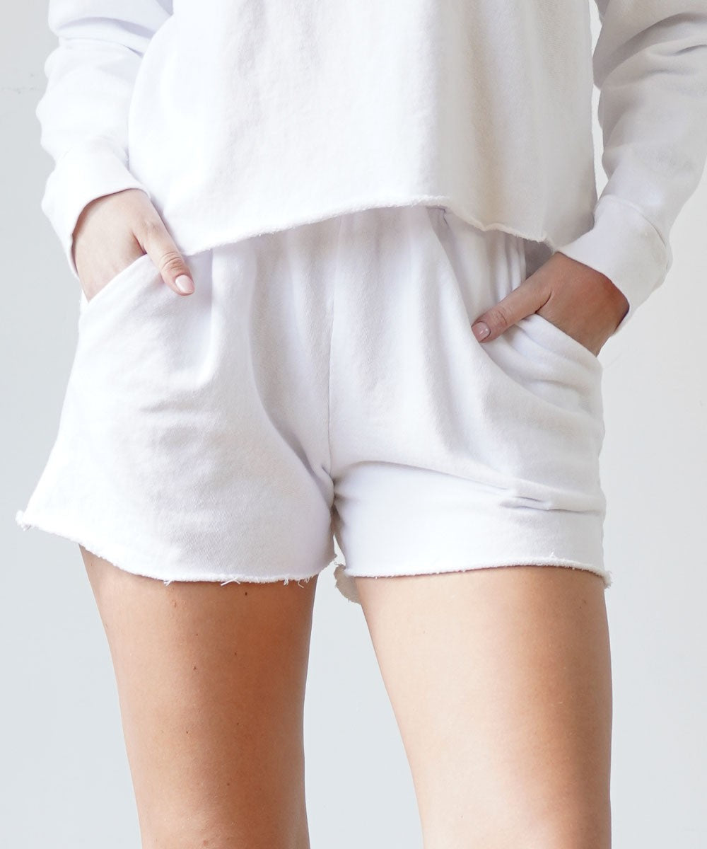 SK GARMENT DYE VINTAGE SHORTS White