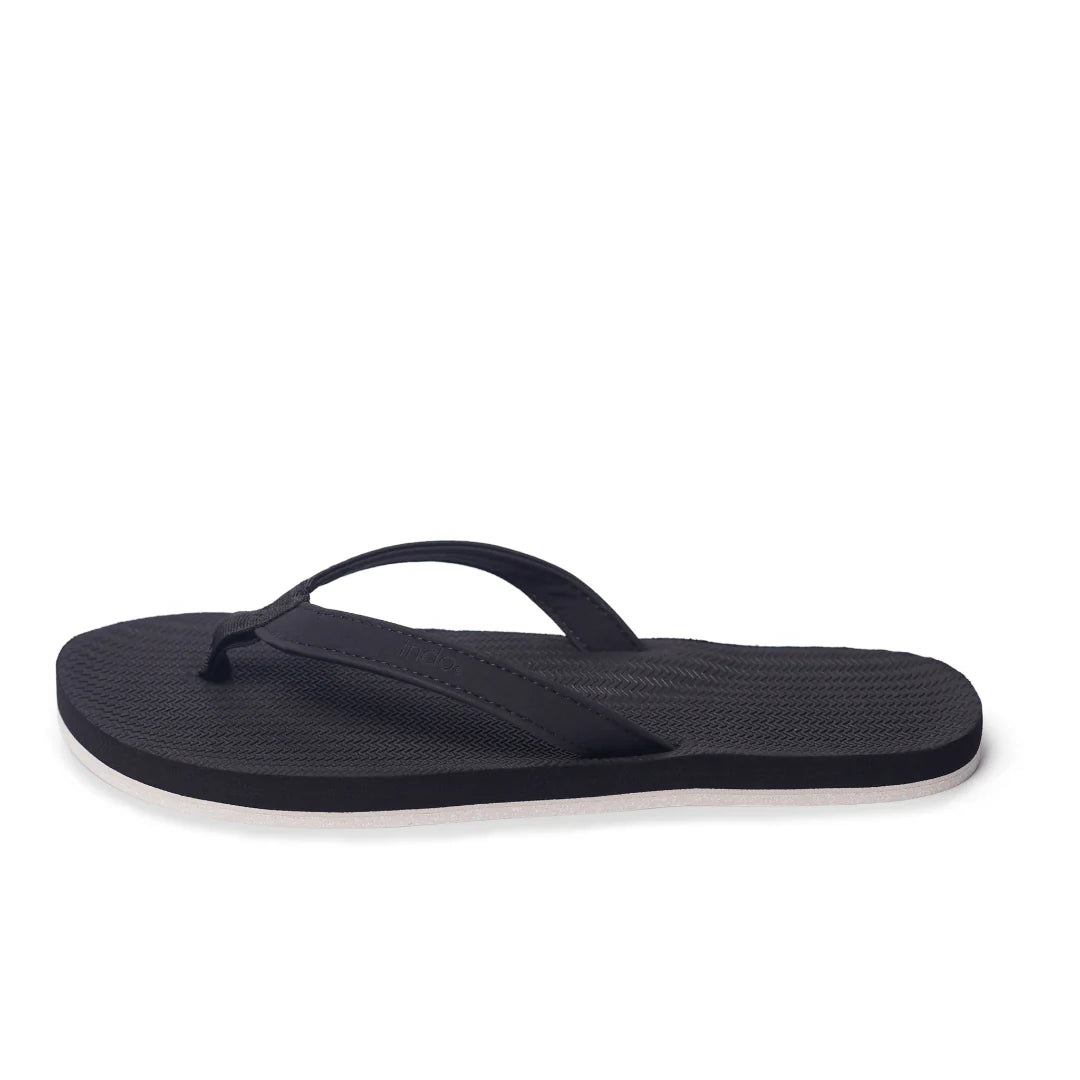 IND Women's Flip Flops Sneaker Sole - Black/Sea Salt Sole