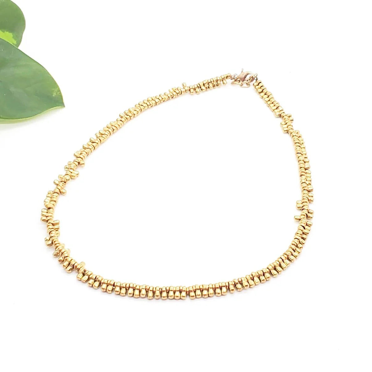 BA Brass Layering Droplet Necklace