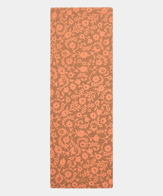 YDL Cork Yoga Mat 1.5mm Floral Batik Coral